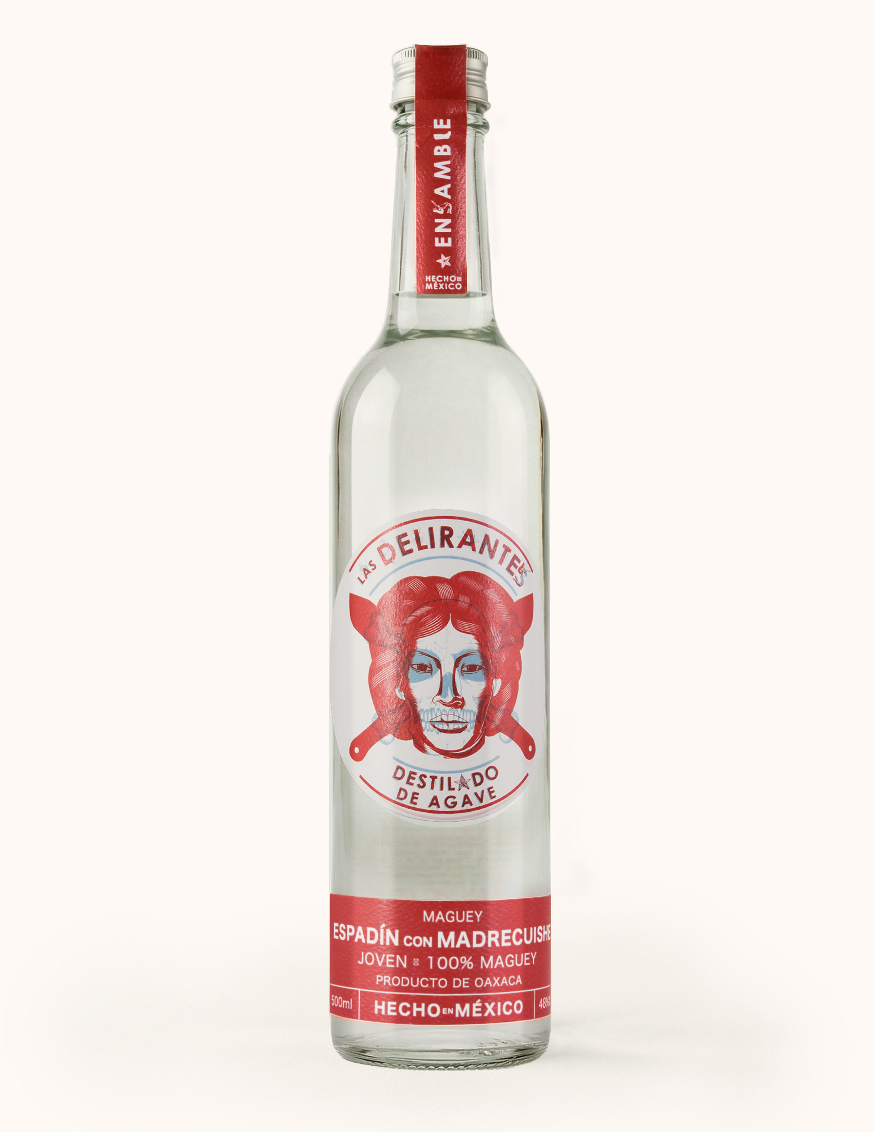 botella de mezcal las delirantes maguey madrecuishe con espadín producido en oaxaca